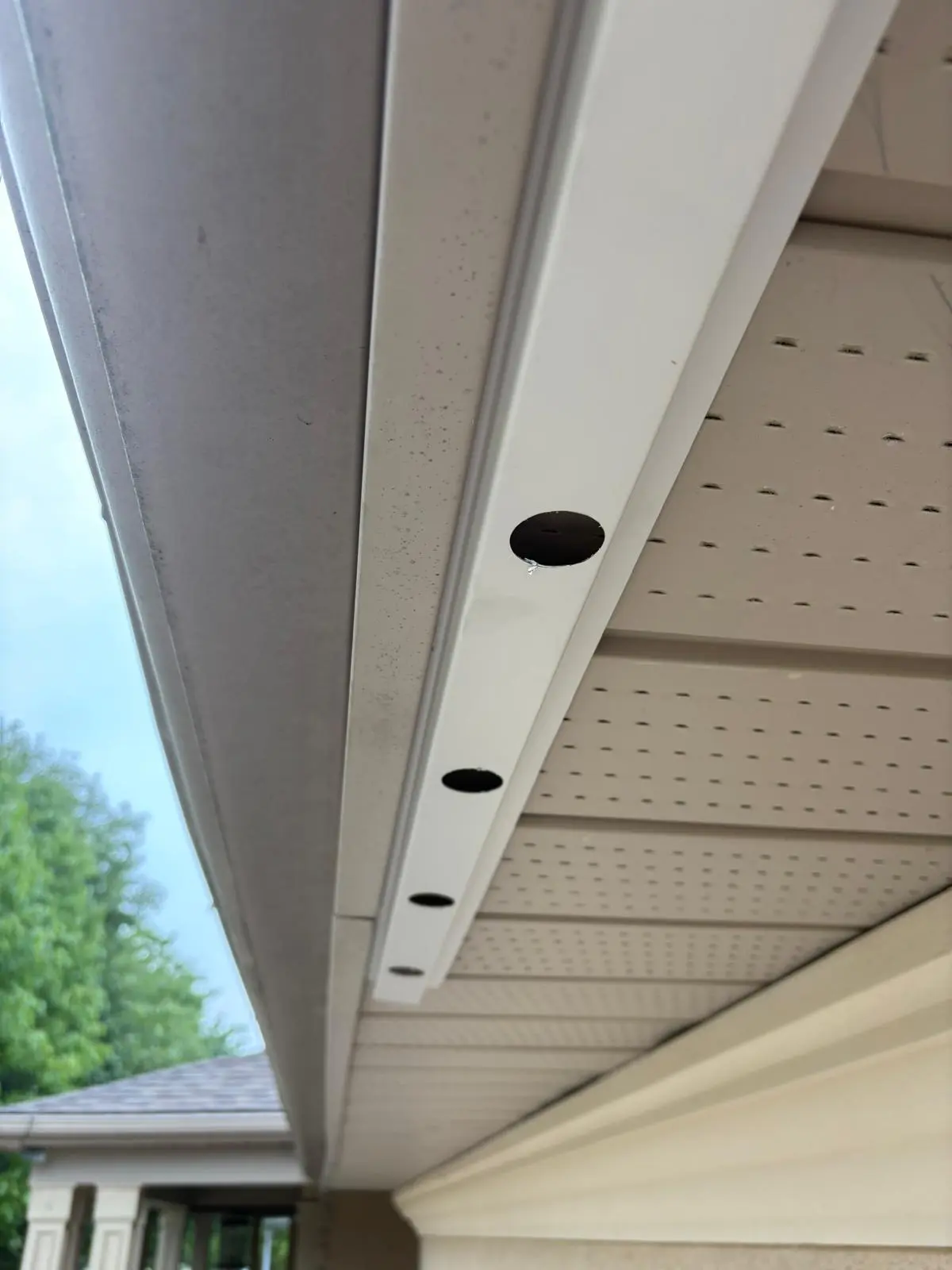 Ontario-made aluminum track mounted on exterior of GTA home before LED installation