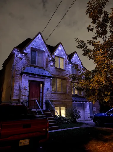 GTA home with permanent outdoor LED lighting in cool white installed by Toronto Glow